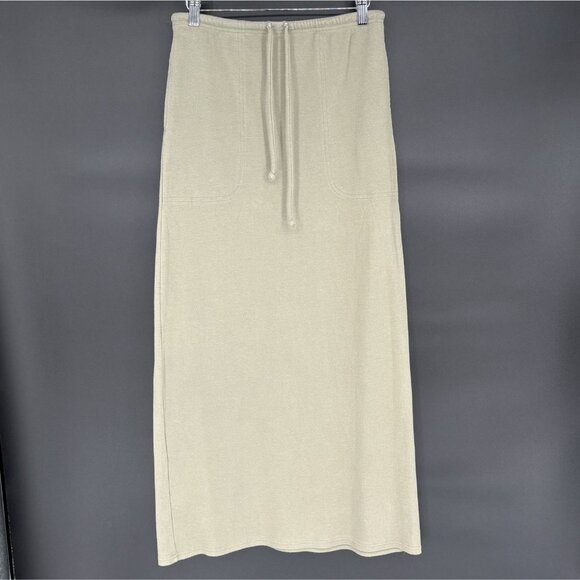 Vintage Ralph Lauren Maxi Sweat Skirt S Green Sporty Y2k Loungewear Athleisure - Picture 1 of 7